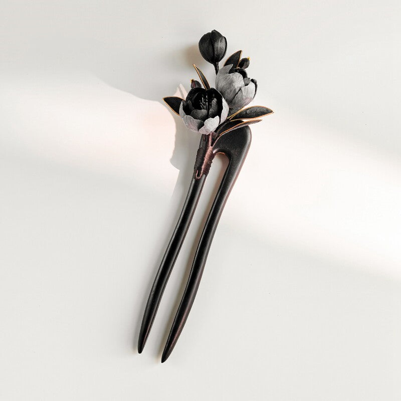 Handmade Ronghua-Ink Blossom Hairpin