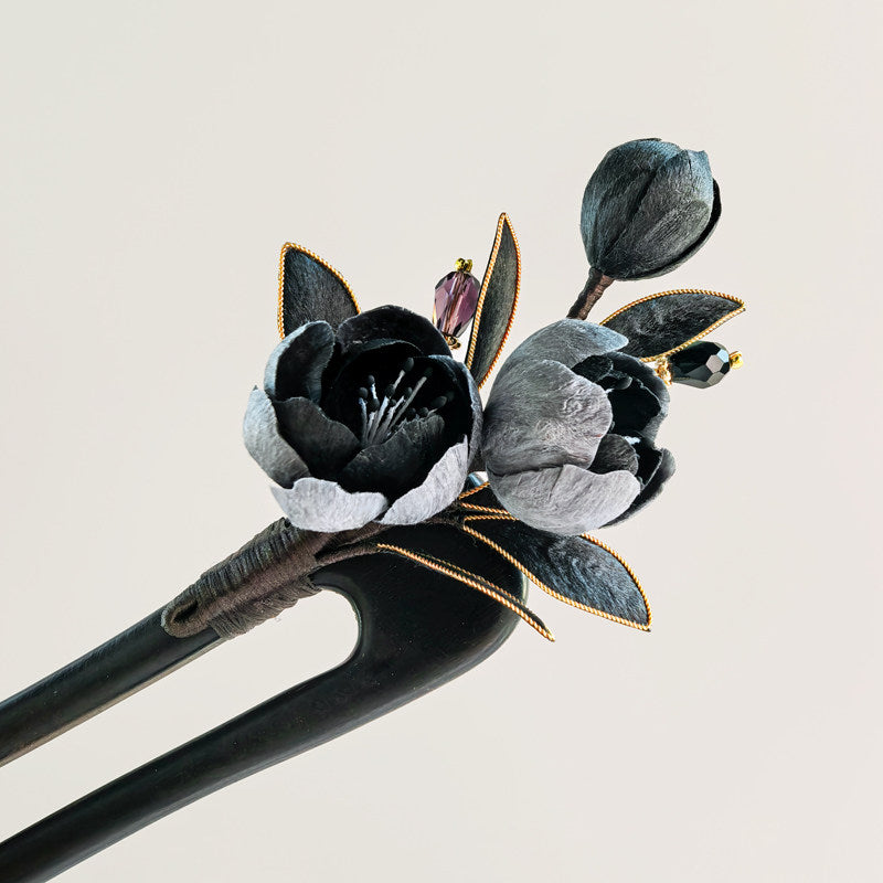 Handmade Ronghua-Ink Blossom Hairpin