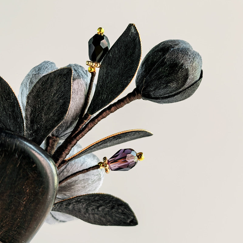 Handmade Ronghua-Ink Blossom Hairpin