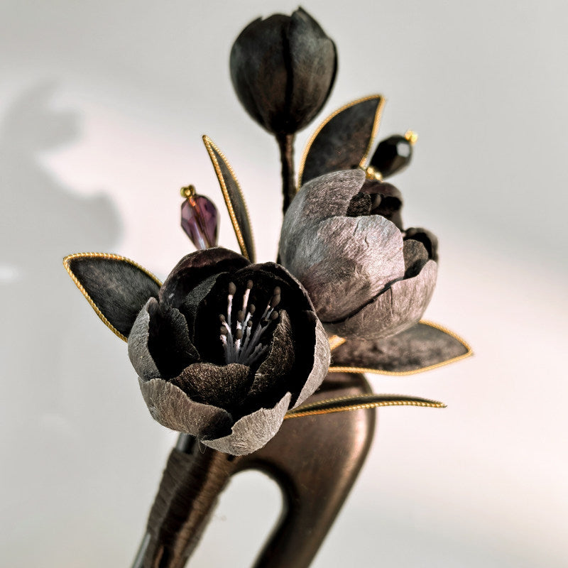 Handmade Ronghua-Ink Blossom Hairpin