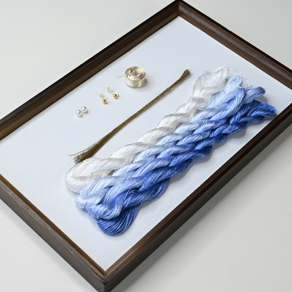 Ronghua DIY Kit-Blue Orchid Flower Earrings