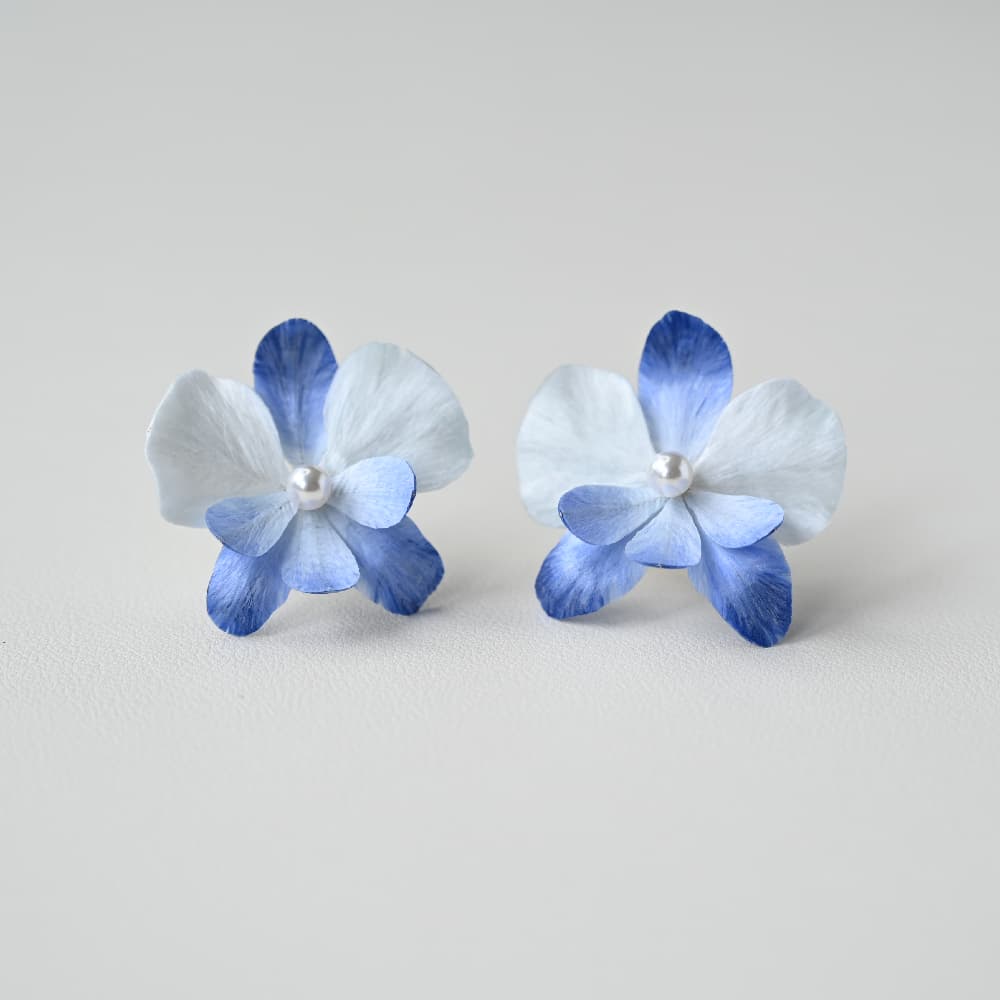 Ronghua DIY Kit-Blue Orchid Flower Earrings