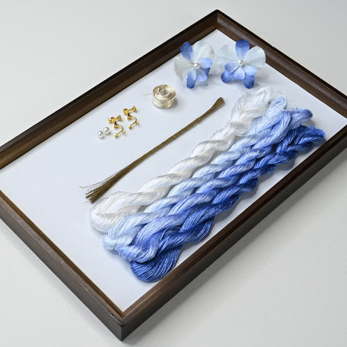 Ronghua DIY Kit-Blue Orchid Flower Earrings