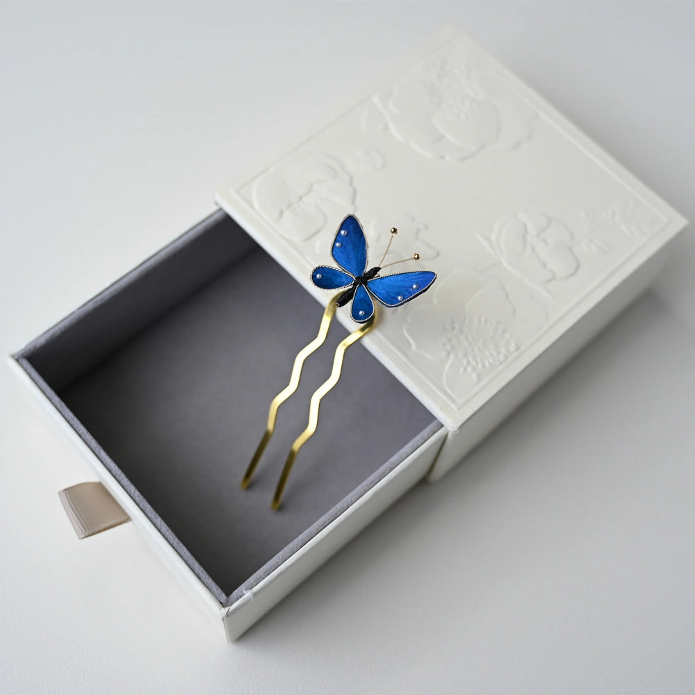 Handmade Ronghua-Royal Blue Butterfly