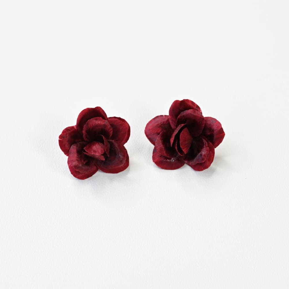 Handmade Ronghua – Red Rose Earrings
