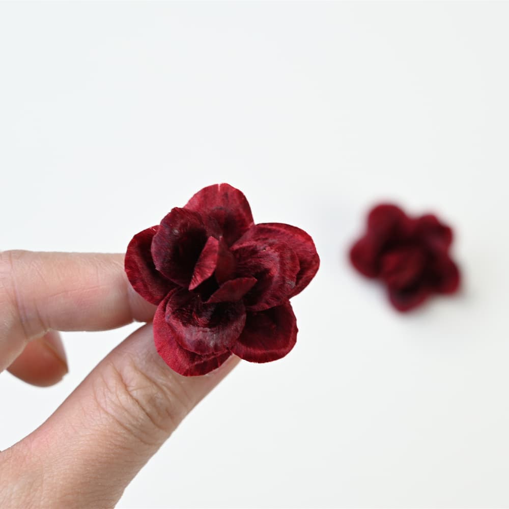 Handmade Ronghua – Red Rose Earrings