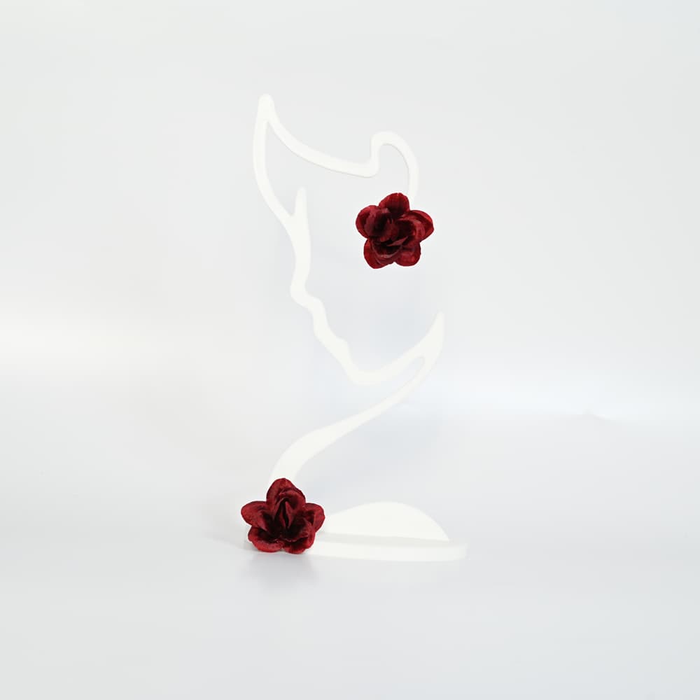 Handmade Ronghua – Red Rose Earrings