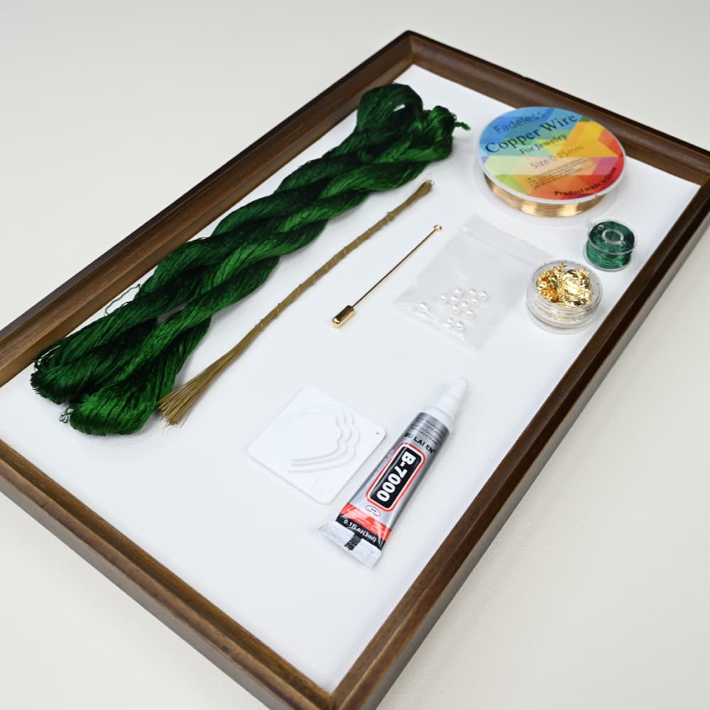 Ronghua DIY Kit-- Green Leaf Pearl Brooch