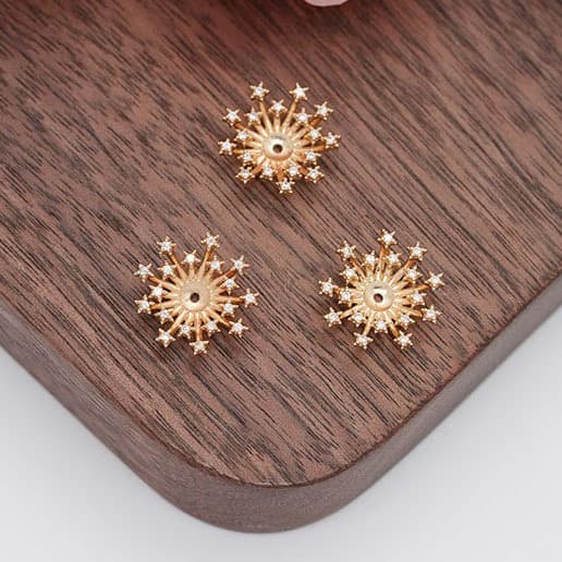 Rhinestone Flower Centers — Copper Bead Caps for Ronghua & Handmade Flowers