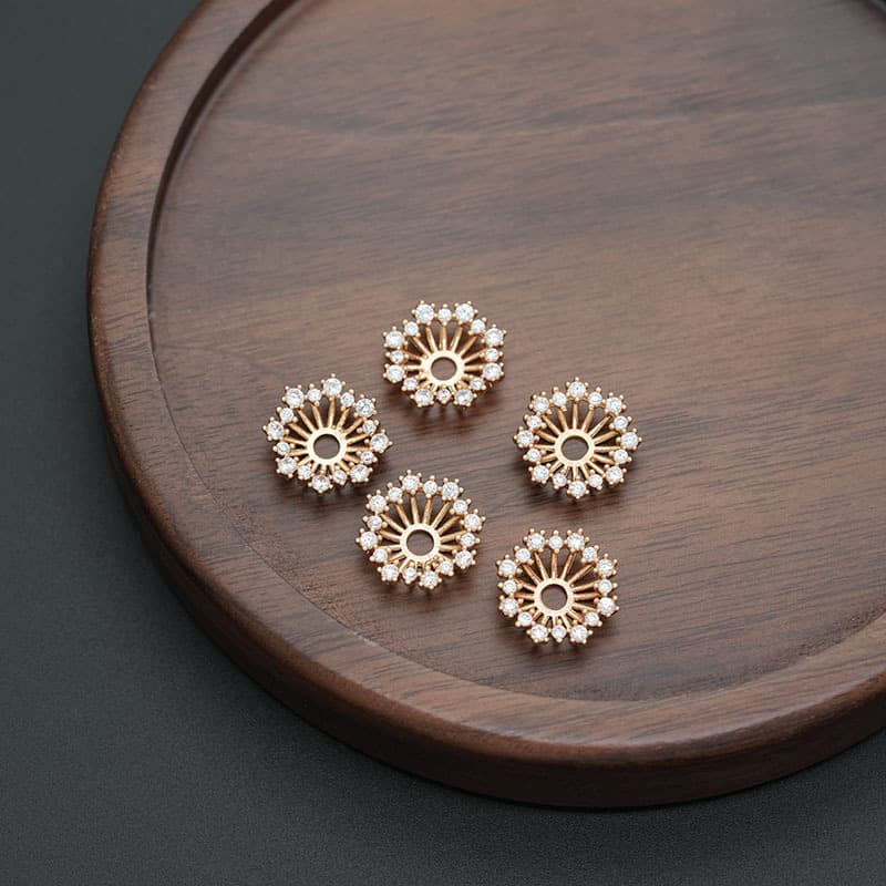 Rhinestone Flower Centers — Copper Bead Caps for Ronghua & Handmade Flowers