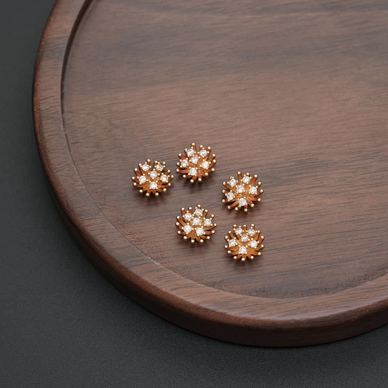 Rhinestone Flower Centers — Copper Bead Caps for Ronghua & Handmade Flowers