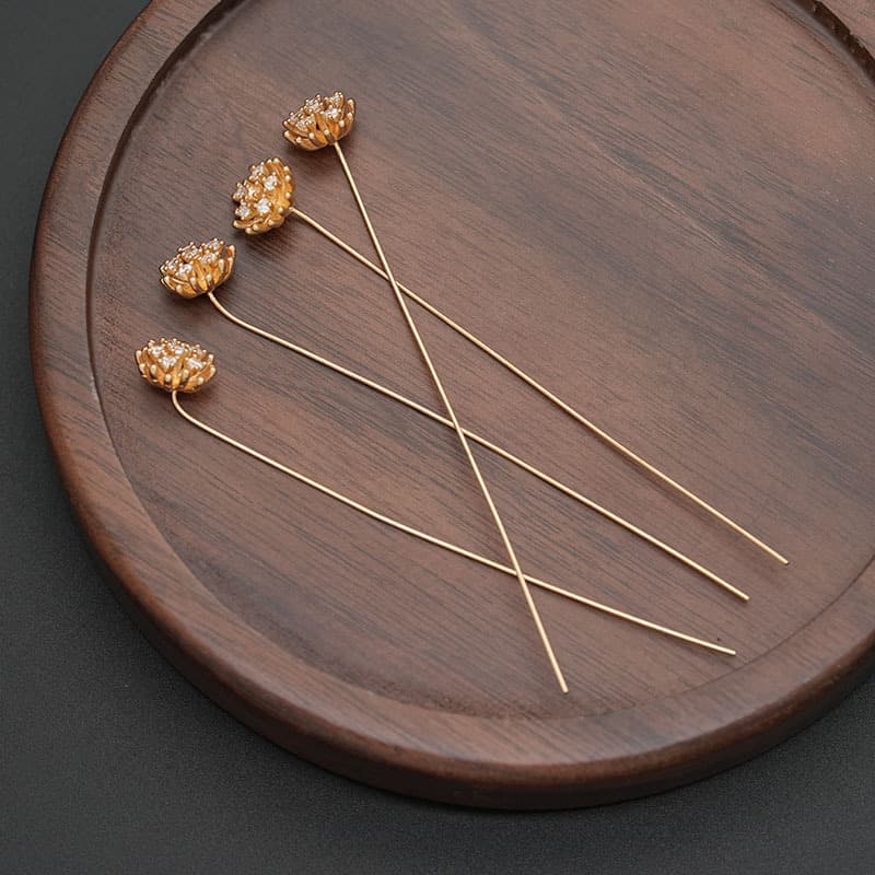 Rhinestone Flower Centers — Copper Bead Caps for Ronghua & Handmade Flowers