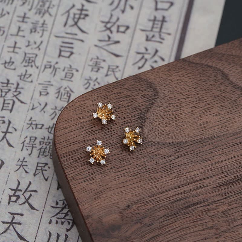 Rhinestone Flower Centers — Copper Bead Caps for Ronghua & Handmade Flowers
